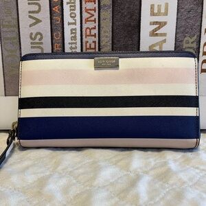 NWOT KATE SPADE Kate Spade Blake Avenue Printed Neda Wallet - Bon bon stripe.